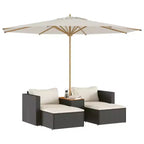 vidaXL Ensemble de canapés de jardin avec coussins 5 pièces en rotin synthétique et acacia