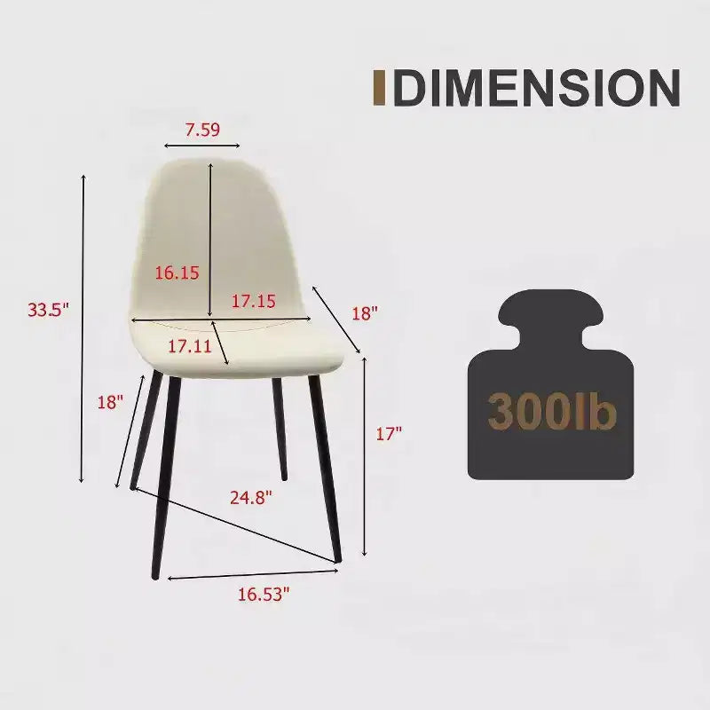 Ensemble de table à manger GDFStudio Kavya moderne 5 pièces en bois et métal avec 4 chaises rembourrées en cuir suédé