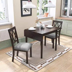 Ensemble de salle à manger 3 pièces GDF Studio Avery avec table de salle à manger à abattants et 2 chaises de salle à manger rembourrées