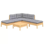 vidaXL Salon de jardin avec coussins - Mobilier moderne en pin