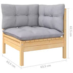 vidaXL Salon de jardin avec coussins - Mobilier moderne en pin