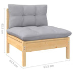 vidaXL Salon de jardin avec coussins - Mobilier moderne en pin