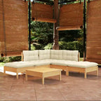 vidaXL Salon de jardin avec coussins - Mobilier moderne en pin