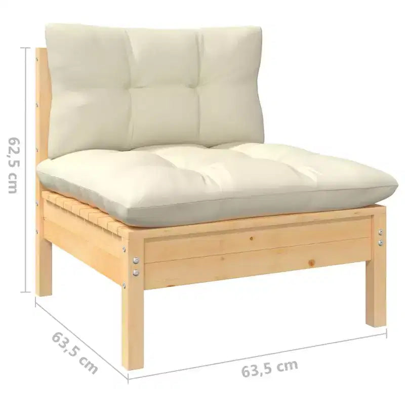 vidaXL Salon de jardin avec coussins - Mobilier moderne en pin