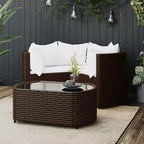 vidaXL Salon de jardin moderne avec coussins en résine tressée
