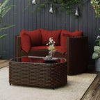 vidaXL Salon de jardin moderne avec coussins en résine tressée