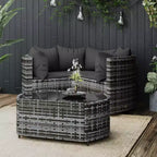 vidaXL Salon de jardin moderne avec coussins en résine tressée