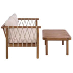 Ensemble patio banquette et table Sabrina - Intérieur/Extérieur - PAT6810 - Teck brun/Crème - Safavieh