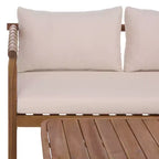 Ensemble patio banquette et table Sabrina - Intérieur/Extérieur - PAT6810 - Teck brun/Crème - Safavieh