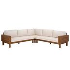 Ensemble de conversation d'extérieur 4 pièces en acacia Napol avec coussins – Intérieur/Extérieur – PAT6806 – Safavieh