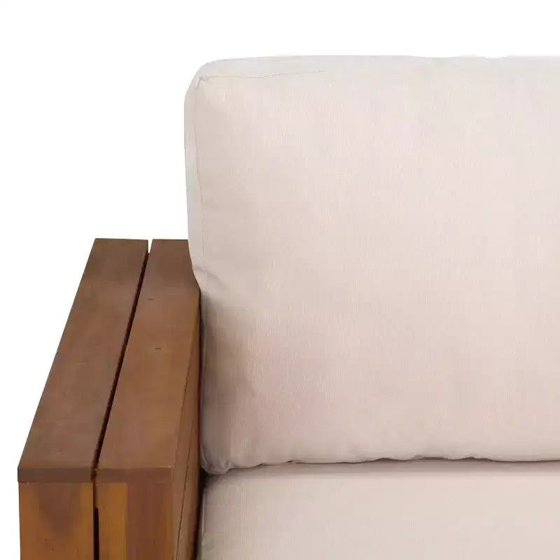Ensemble de conversation d'extérieur 4 pièces en acacia Napol avec coussins – Intérieur/Extérieur – PAT6806 – Safavieh