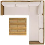 Ensemble de conversation d'extérieur 4 pièces en acacia Napol avec coussins – Intérieur/Extérieur – PAT6806 – Safavieh