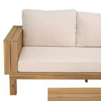 Ensemble de conversation d'extérieur 4 pièces en acacia Napol avec coussins – Intérieur/Extérieur – PAT6806 – Safavieh