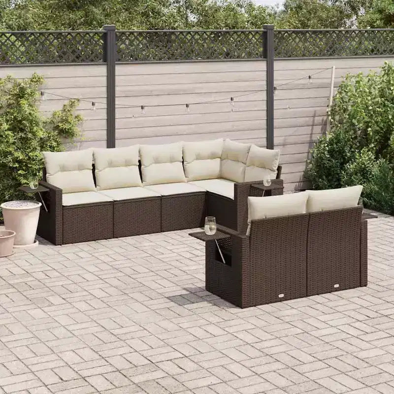 vidaXL Salon de jardin modulaire élégant avec coussins de différentes couleurs