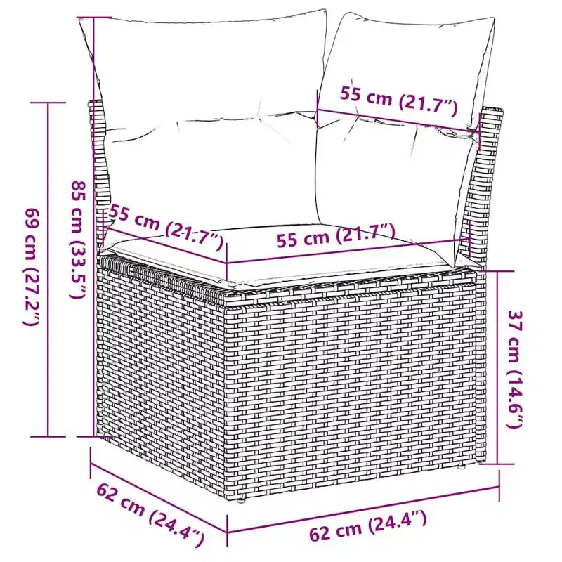 vidaXL Salon de jardin modulaire élégant avec coussins de différentes couleurs