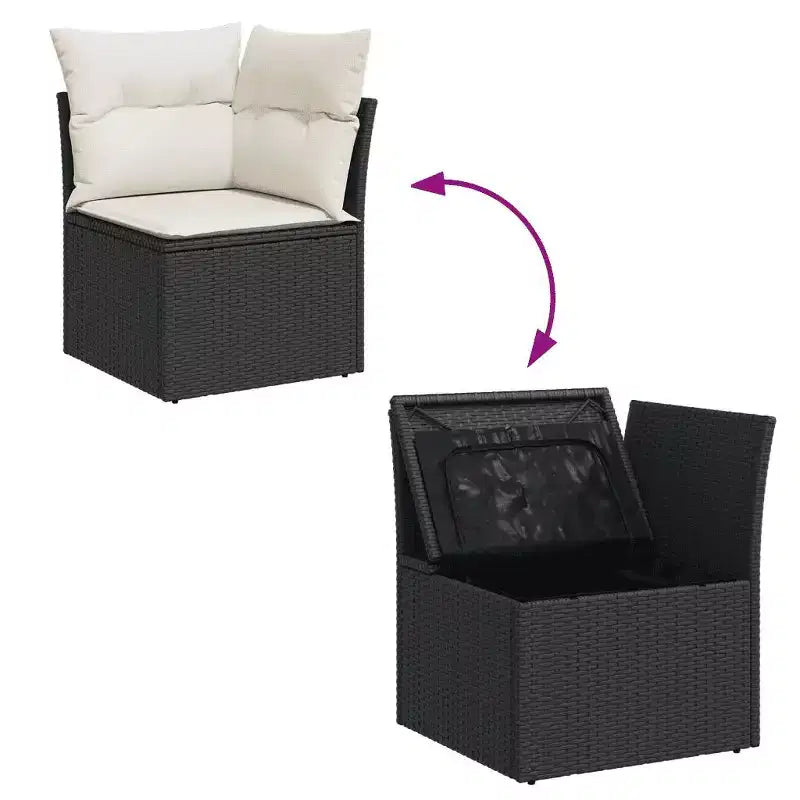 vidaXL Salon de jardin modulaire avec coussins et rangements
