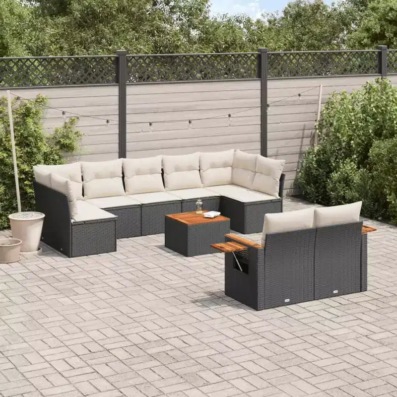 vidaXL Salon de jardin en résine tressée avec pieds réglables standard