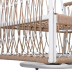 Ensemble de conversation d'extérieur 3 pièces pour 2 personnes, mobilier de jardin avec 2 chaises longues, table d'appoint en verre, coussin imperméable - ModernLuxe