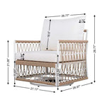 Ensemble de conversation d'extérieur 3 pièces pour 2 personnes, mobilier de jardin avec 2 chaises longues, table d'appoint en verre, coussin imperméable - ModernLuxe