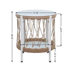 Ensemble de conversation d'extérieur 3 pièces pour 2 personnes, mobilier de jardin avec 2 chaises longues, table d'appoint en verre, coussin imperméable - ModernLuxe