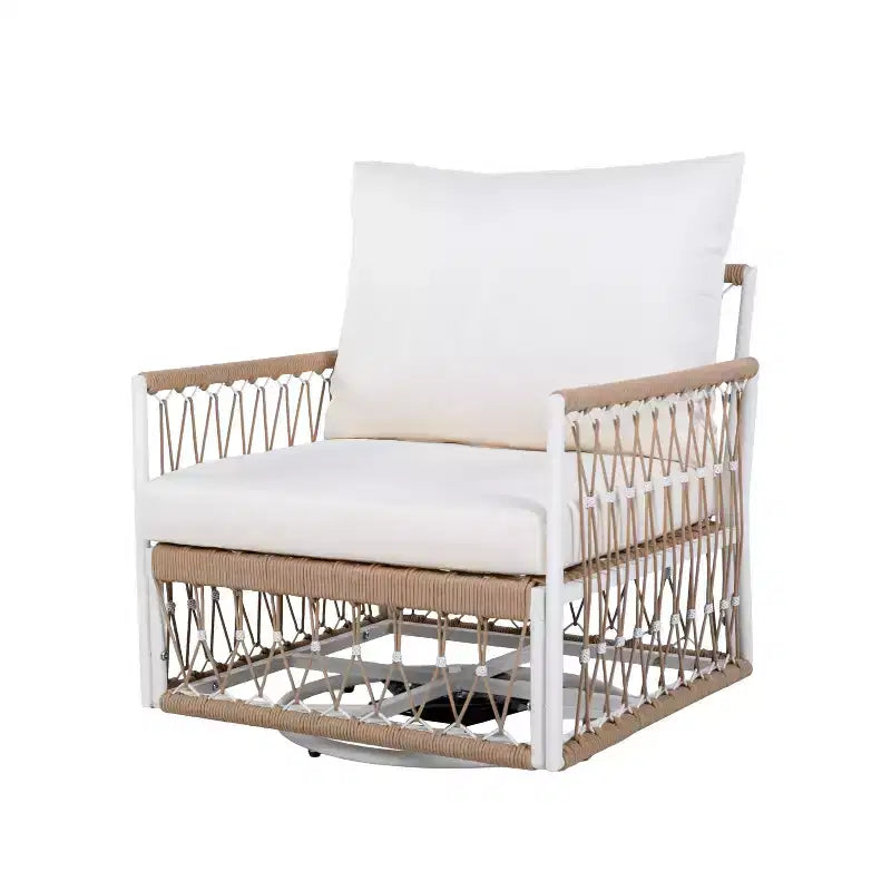 Ensemble de conversation d'extérieur 3 pièces pour 2 personnes, mobilier de jardin avec 2 chaises longues, table d'appoint en verre, coussin imperméable - ModernLuxe