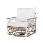 Ensemble de conversation d'extérieur 3 pièces pour 2 personnes, mobilier de jardin avec 2 chaises longues, table d'appoint en verre, coussin imperméable - ModernLuxe