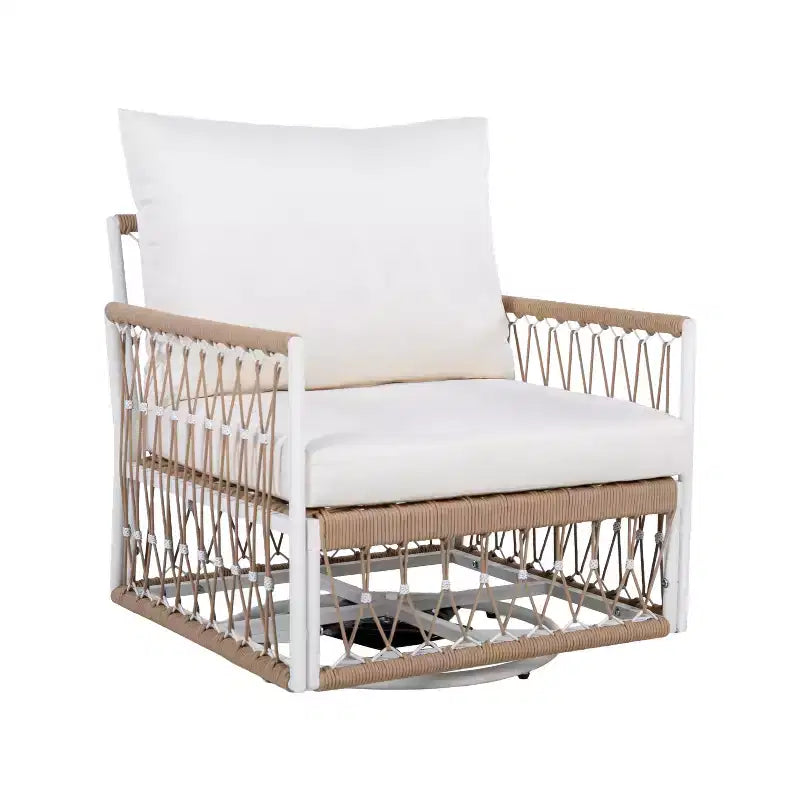 Ensemble de conversation d'extérieur 3 pièces pour 2 personnes, mobilier de jardin avec 2 chaises longues, table d'appoint en verre, coussin imperméable - ModernLuxe