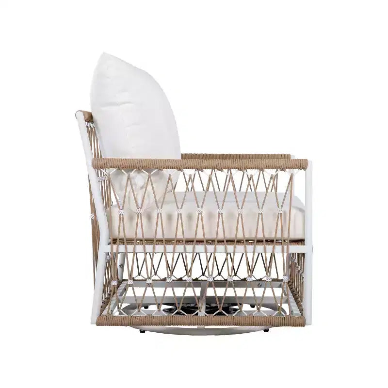 Ensemble de conversation d'extérieur 3 pièces pour 2 personnes, mobilier de jardin avec 2 chaises longues, table d'appoint en verre, coussin imperméable - ModernLuxe