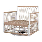 Ensemble de conversation d'extérieur 3 pièces pour 2 personnes, mobilier de jardin avec 2 chaises longues, table d'appoint en verre, coussin imperméable - ModernLuxe