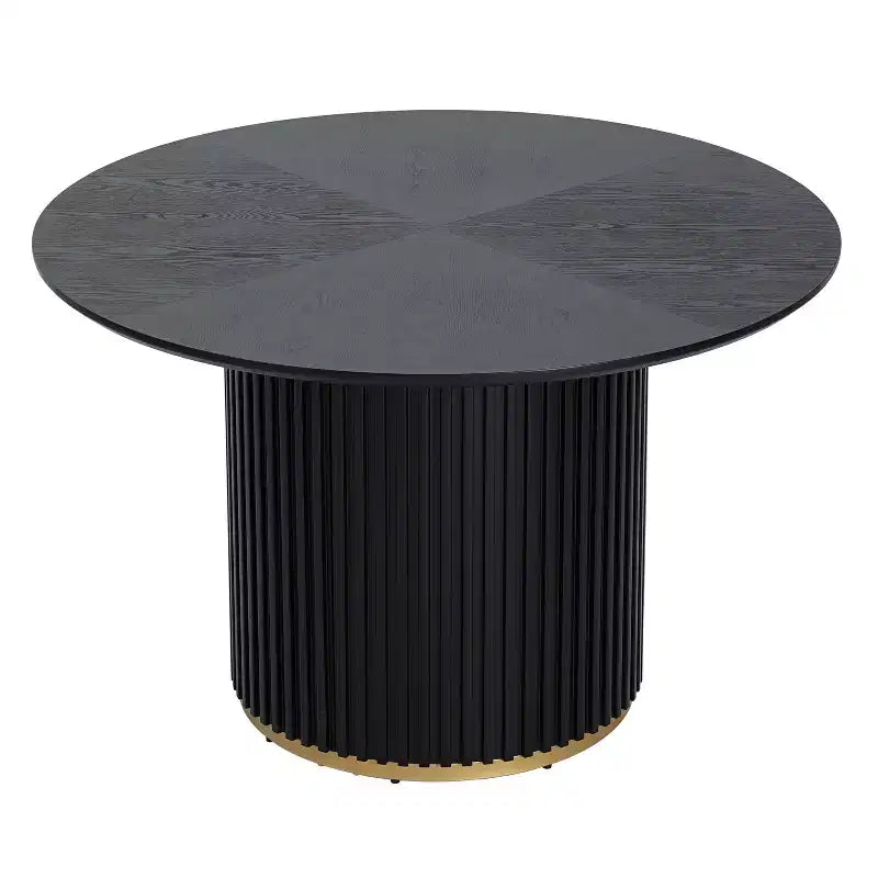 Christopher Knight Home Sonal - Ensemble de salle à manger moderne de 5 pièces avec table ronde et 4 chaises rembourrées en bois d'hévéa