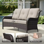 UPTIOT Salon de Jardin Extérieur Double Premium avec Fauteuils Pivotants et Ottomans Convertibles