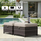 UPTIOT Salon de Jardin Extérieur Double Premium avec Fauteuils Pivotants et Ottomans Convertibles