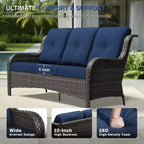 UPTIOT Salon de Jardin Extérieur Double Premium avec Fauteuils Pivotants et Ottomans Convertibles