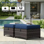 UPTIOT Salon de Jardin Extérieur Double Premium avec Fauteuils Pivotants et Ottomans Convertibles