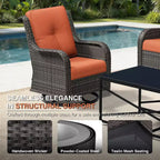 UPTIOT Salon de Jardin Extérieur Double Premium avec Fauteuils Pivotants et Ottomans Convertibles