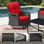 UPTIOT Salon de Jardin Extérieur Double Premium avec Fauteuils Pivotants et Ottomans Convertibles