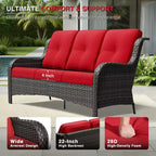 UPTIOT Salon de Jardin Extérieur Double Premium avec Fauteuils Pivotants et Ottomans Convertibles