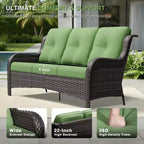UPTIOT Salon de Jardin Extérieur Double Premium avec Fauteuils Pivotants et Ottomans Convertibles