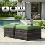 UPTIOT Salon de Jardin Extérieur Double Premium avec Fauteuils Pivotants et Ottomans Convertibles