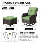 Ensemble de chaises pivotantes et repose-pieds d'extérieur UPTIOT : 2 chaises pivotantes + 2 repose-pieds multifonctionnels