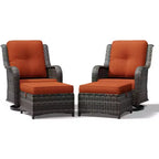 Ensemble de chaises pivotantes et repose-pieds d'extérieur UPTIOT : 2 chaises pivotantes + 2 repose-pieds multifonctionnels