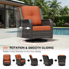 Ensemble de chaises pivotantes et repose-pieds d'extérieur UPTIOT : 2 chaises pivotantes + 2 repose-pieds multifonctionnels