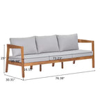 Christopher Knight Home Phichai Ensemble de 5 pièces de salon de jardin moderne en bois d'acacia avec coussins et table à lattes