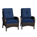 Lot de 2 fauteuils de jardin UPTIOT, en tissu résistant à l'eau et aux UV, design en osier tressé à la main