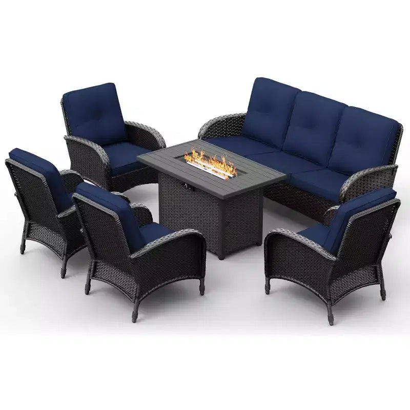 Salon de jardin brasero extérieur UPTIOT avec 4 chaises, canapé et design résistant aux intempéries pour des réceptions ultimes sur votre patio