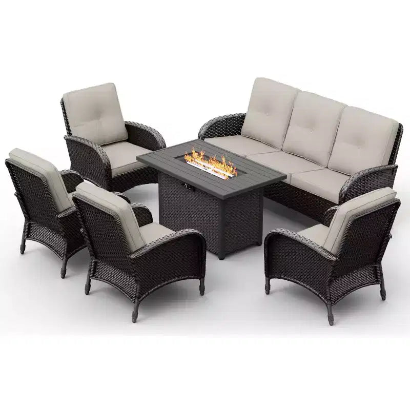 Salon de jardin brasero extérieur UPTIOT avec 4 chaises, canapé et design résistant aux intempéries pour des réceptions ultimes sur votre patio