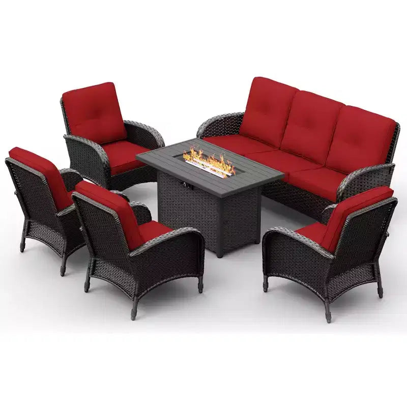 Salon de jardin brasero extérieur UPTIOT avec 4 chaises, canapé et design résistant aux intempéries pour des réceptions ultimes sur votre patio