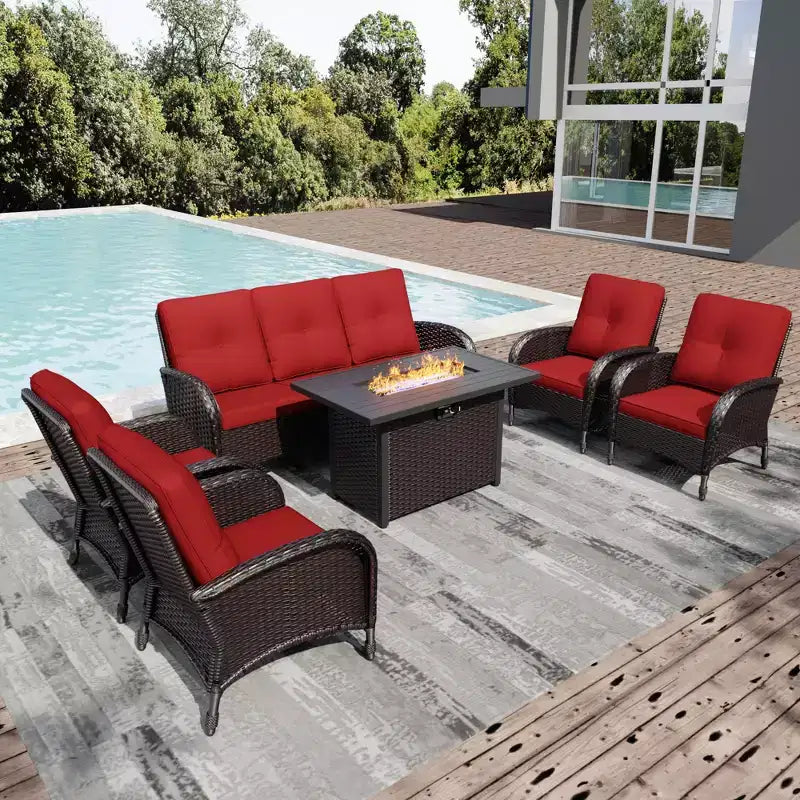 Salon de jardin brasero extérieur UPTIOT avec 4 chaises, canapé et design résistant aux intempéries pour des réceptions ultimes sur votre patio
