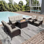 Salon de jardin brasero extérieur UPTIOT avec 4 chaises, canapé et design résistant aux intempéries pour des réceptions ultimes sur votre patio