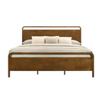 Ensemble de chambre à coucher en bois Eldren de Roundhill Furniture, lit plateforme avec deux tables de chevet, finition noyer